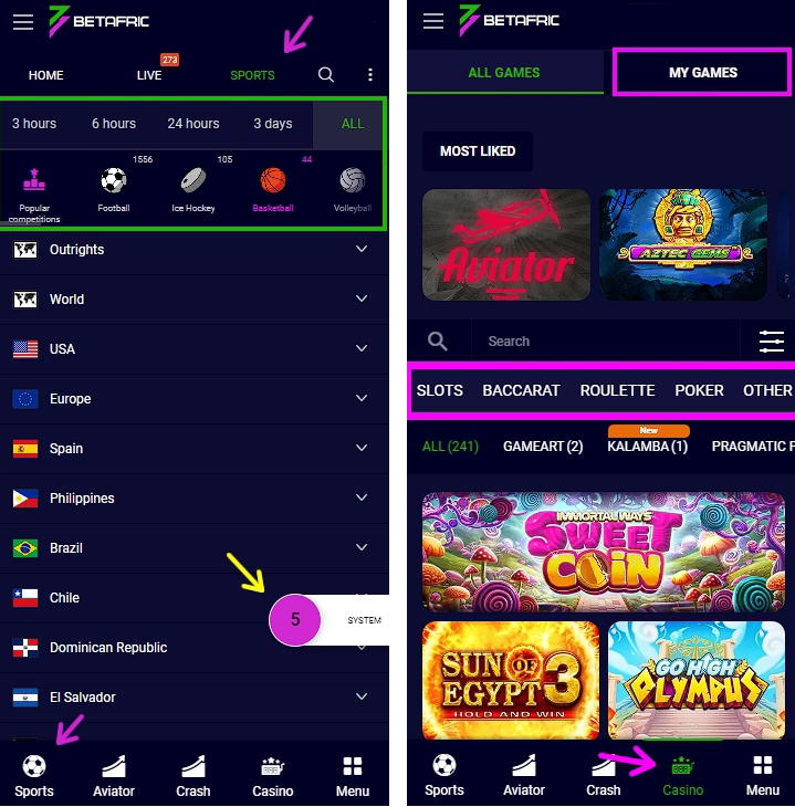 Betafriq app casino and sportbook