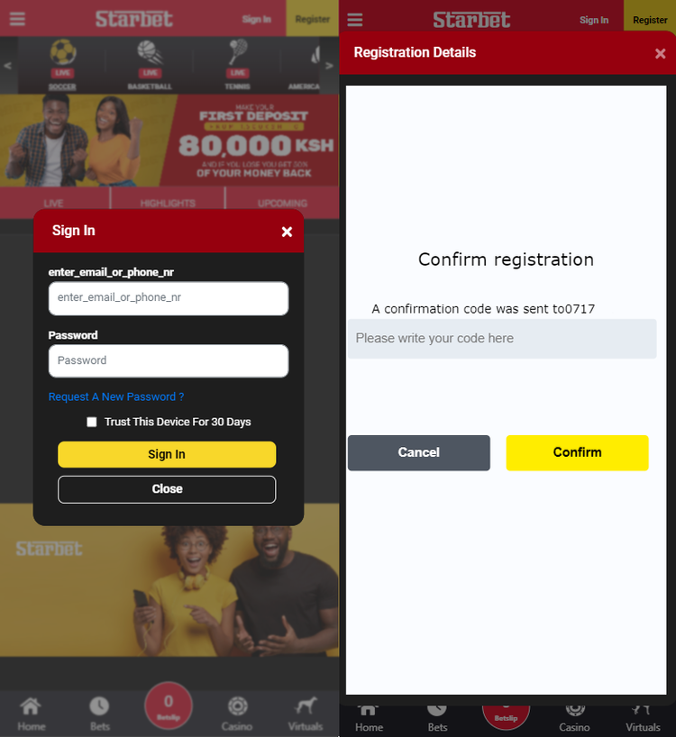 StarBet login