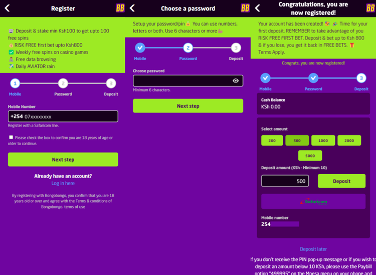 Registration in the bookmaker's mobile application