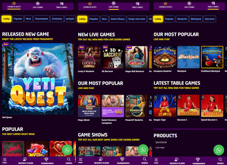 Features of the BongoBongo casino