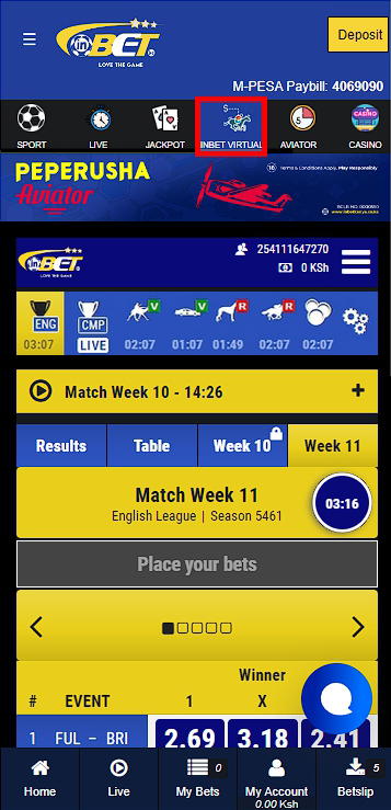 Inbet virtual sports