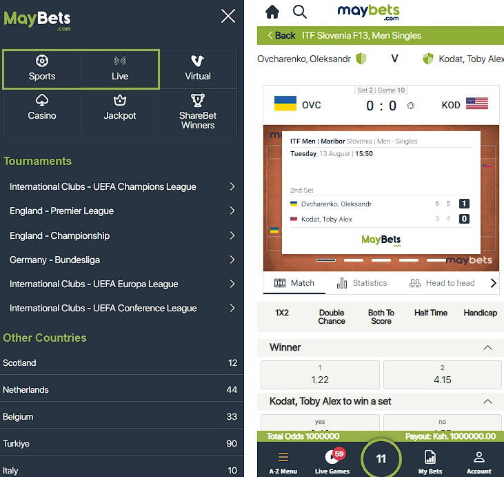 MayBets live sport