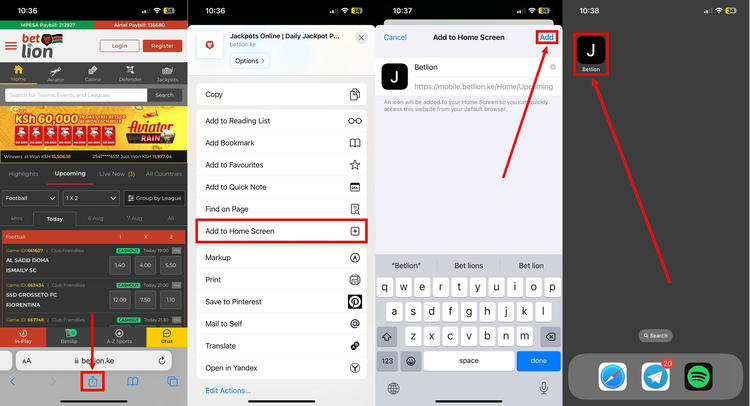 how to add a shortcut to the IOS screen?