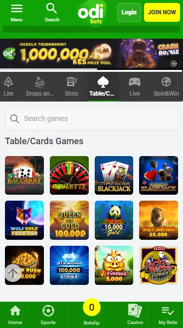 OdiBet Card games