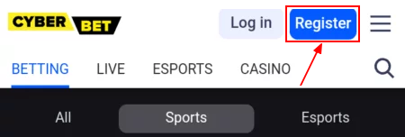 registration in cyberbet app