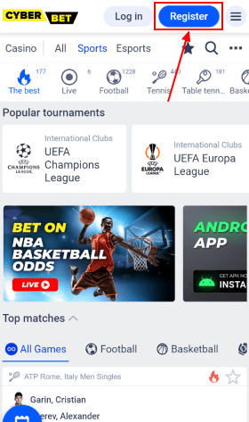 CyberBet how to register