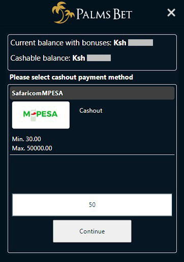 Palms Bet paybill number Kenya withdrawal
