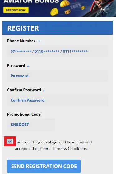 Chezacash Terms Acceptance Checkbox