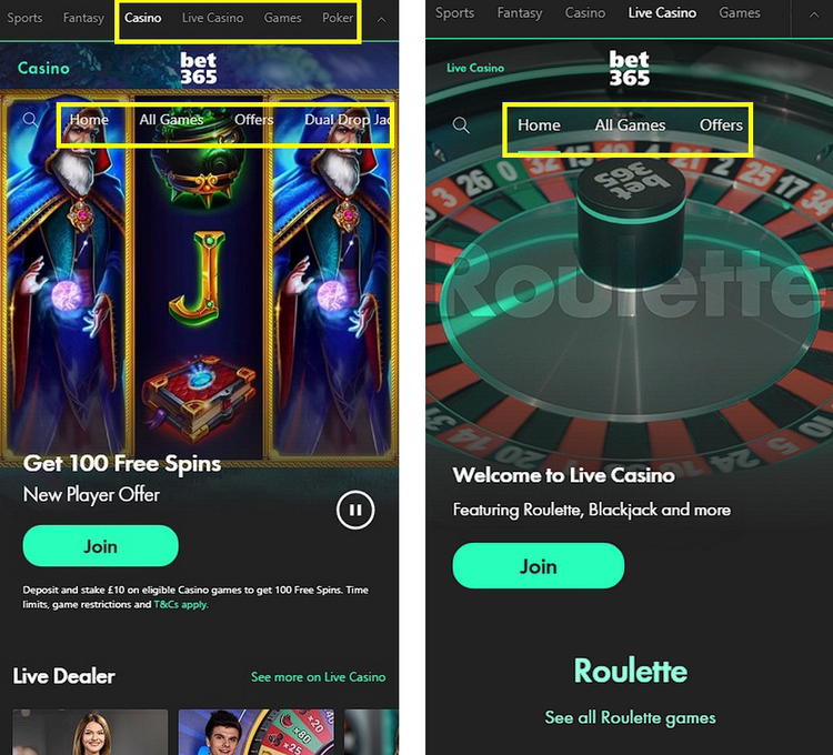 bet365 casino games