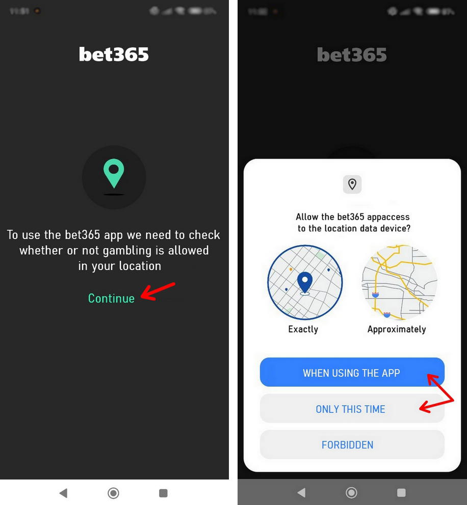 bet365 request for geolocation demonstration 