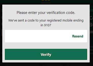 bet365 form for verification code 