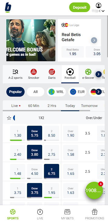 Bet at home mobile version