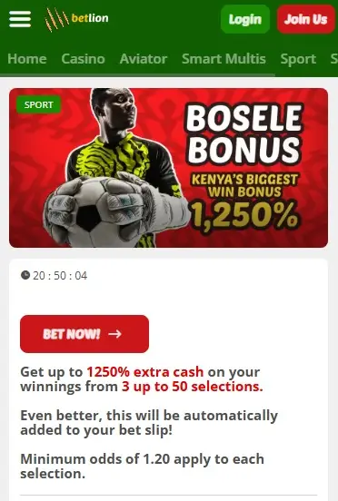 Betlion Bosele Bonus Details