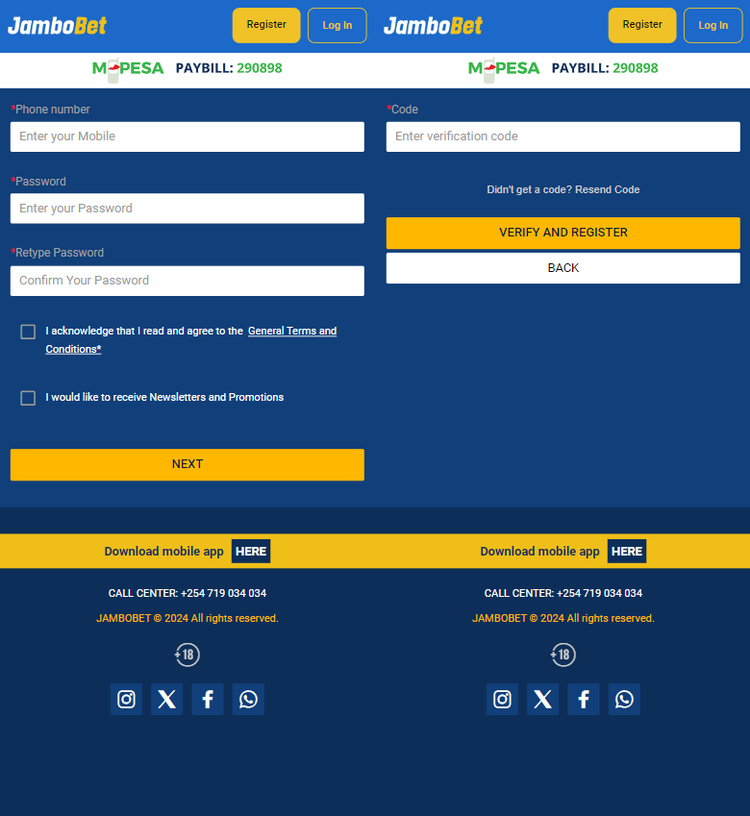 JamboBet Aviator login registration