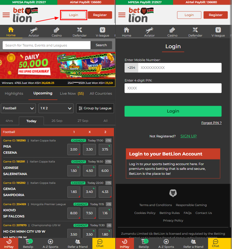 888bet (Betlion) app Kenya login