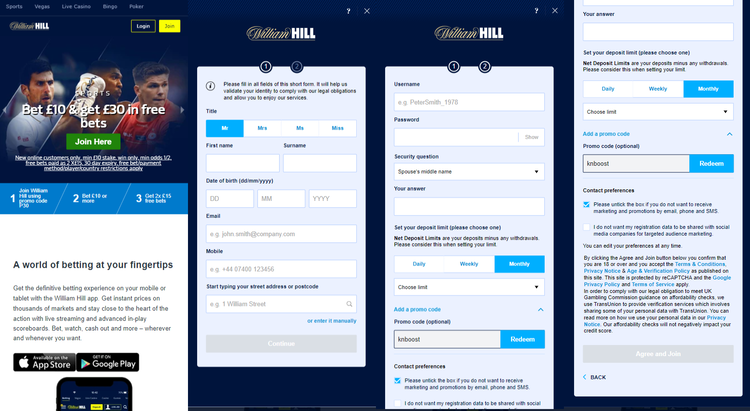 Sign up for William Hill