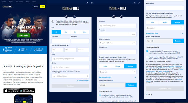 William Hill register