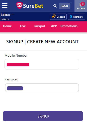 surebet registration page