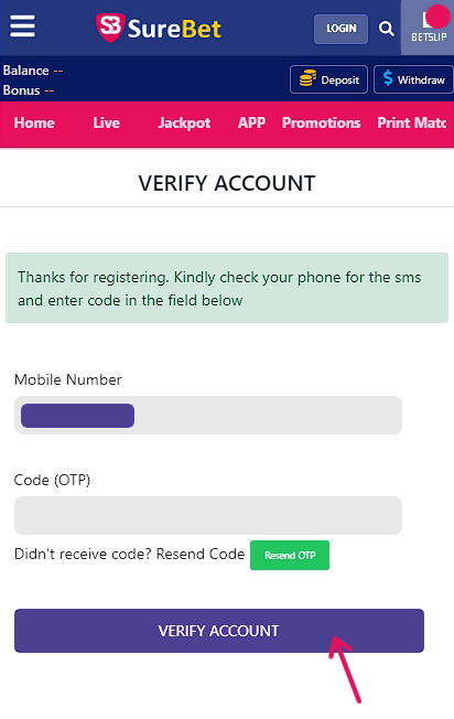 surebet verification page