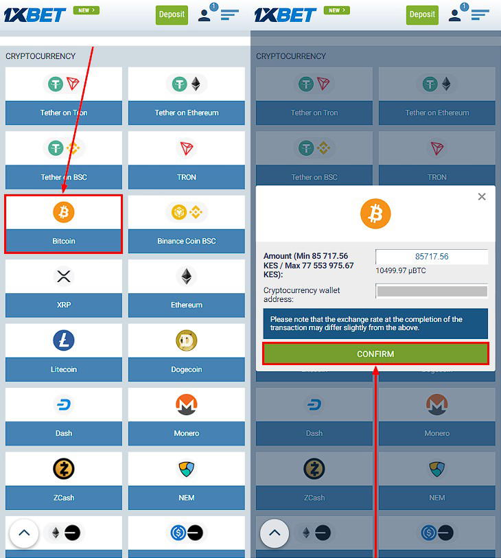 withdraw via crypto at 1xbet