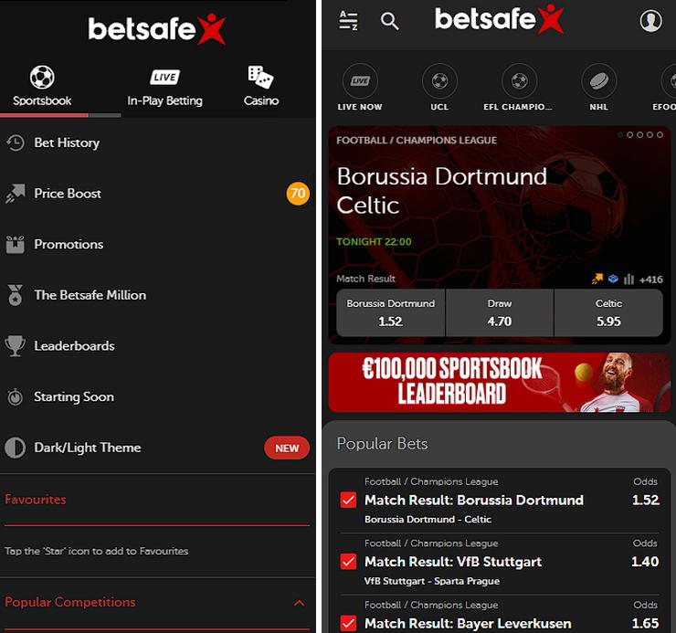 Betsafe mobile version