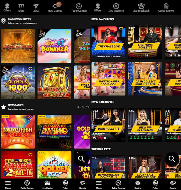 bwin casino games