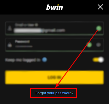 bwin how to recover password