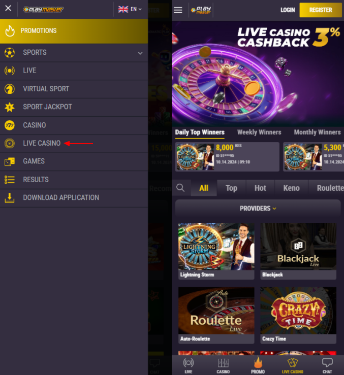 Live casino games