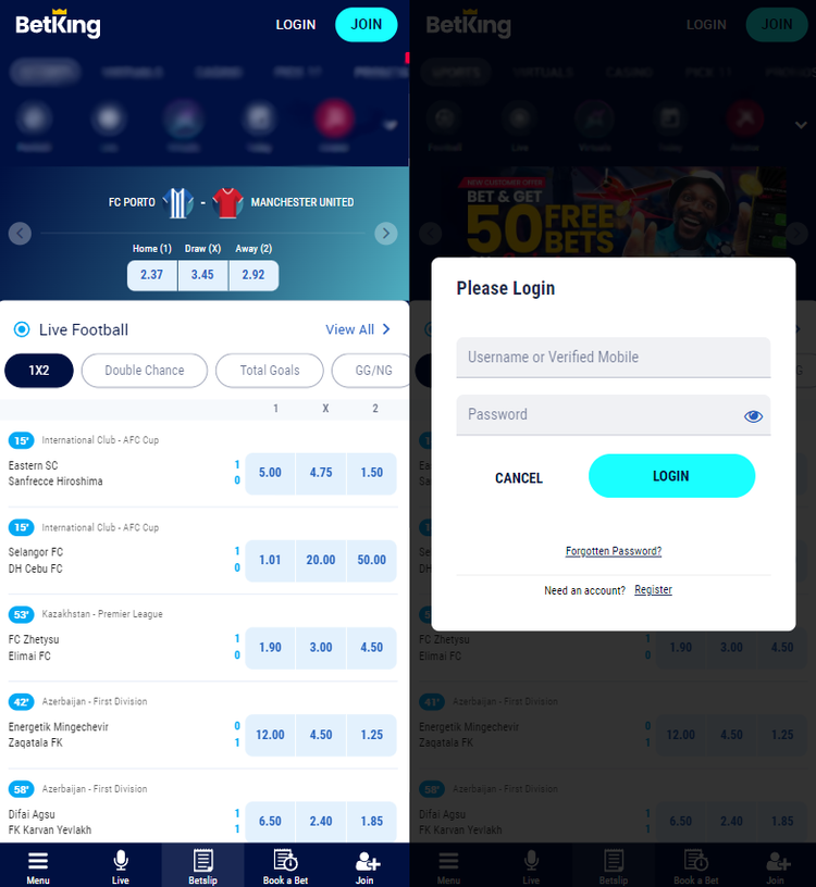 Betking app login