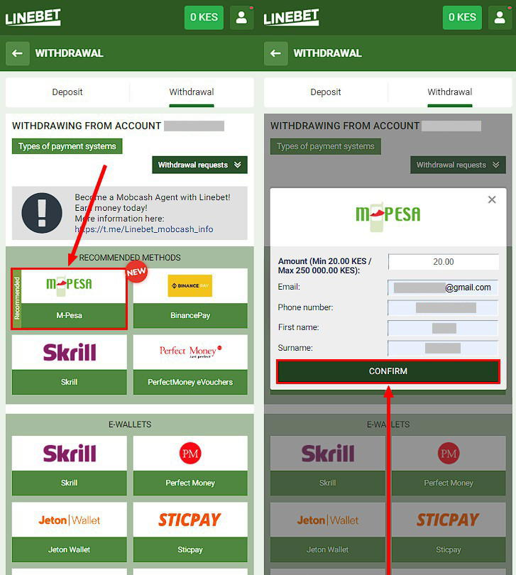 mpesa withdrawal