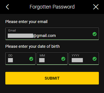 bwin Password recovery