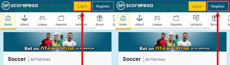 Scorepesa login Register

