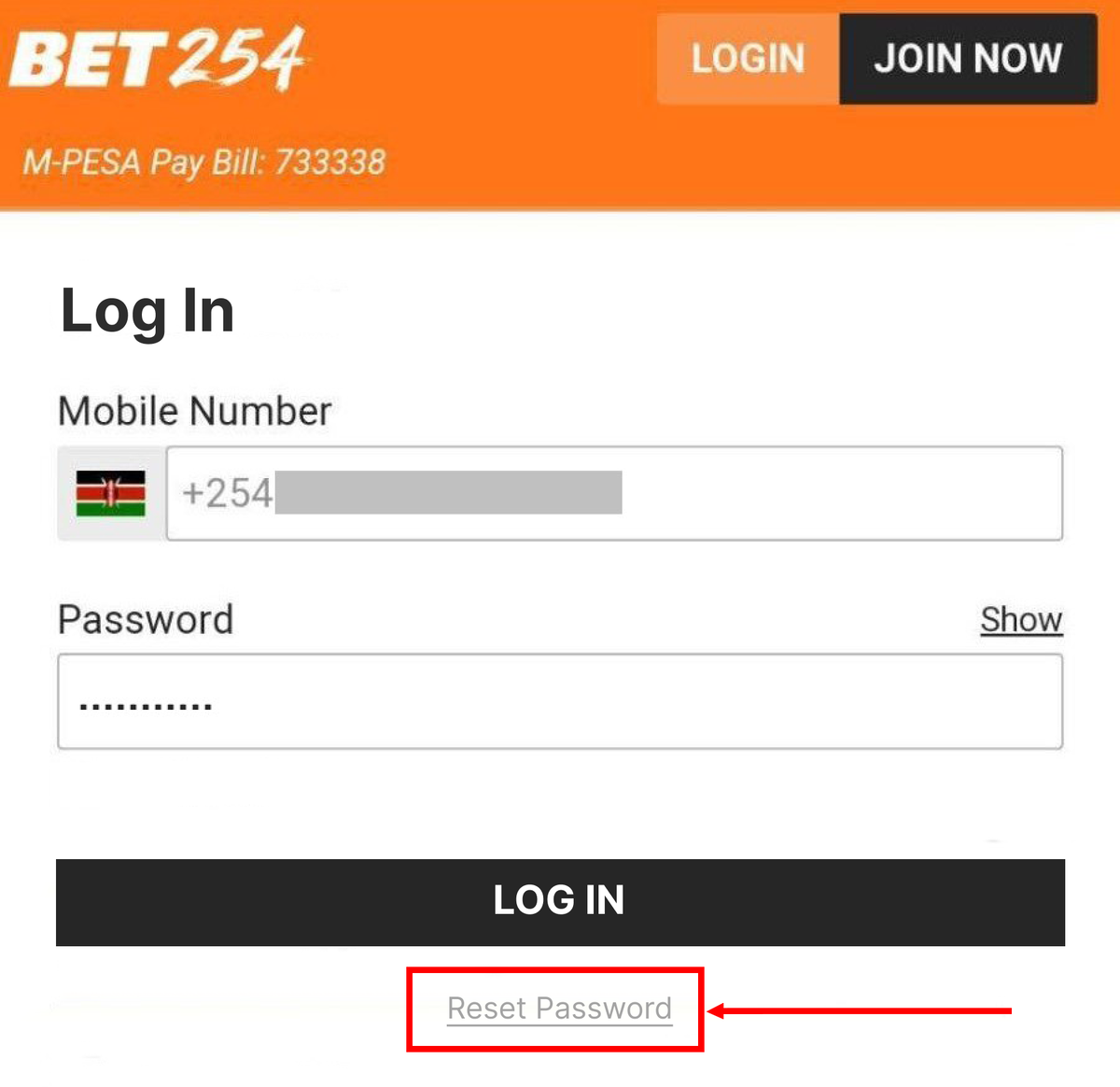 Bet254 registration via sms

