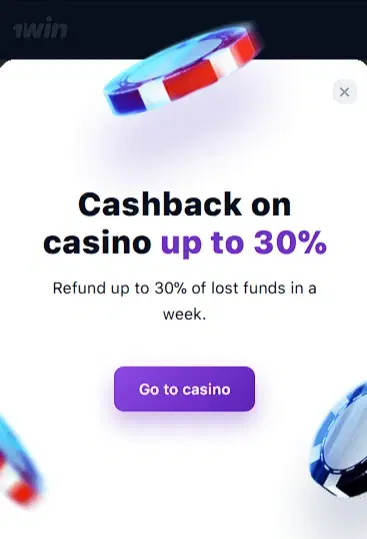 Can I get a cashback on 1win Kenya?