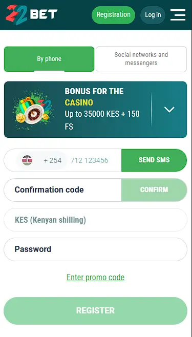 22bet registration