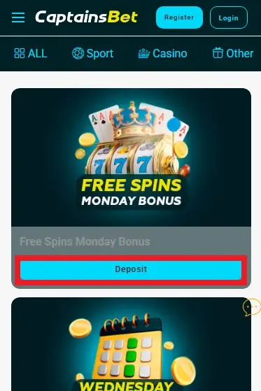 Select Desired Bonus Promotion