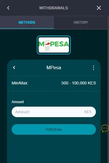 Captainsbet deposit method via M-Pesa