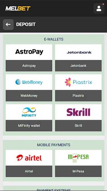 melbet deposit methods